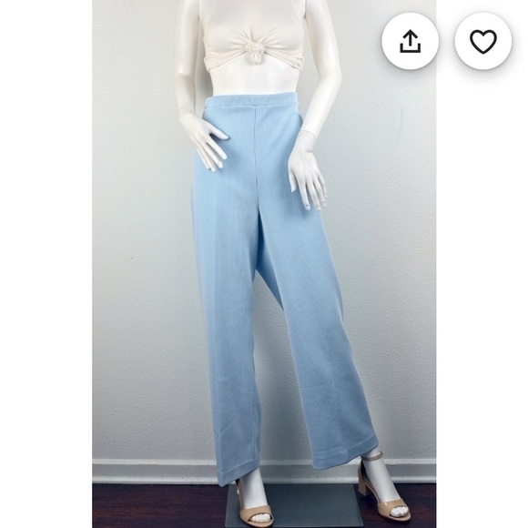 Vintage 70s Pinstripe High Waist Wide Leg Pant - Picture 14 of 16